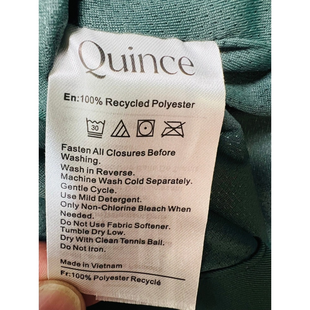 Quince Womens 100% Recycled Waterproof Long Rain Parka Forest Green Size Medium - Picture 4 of 9